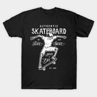 Skeleton Skateboarder Hate or Skate, Skate or Die T-Shirt